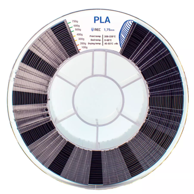 PLA пластик 1,75 REC черный 0,75 кг